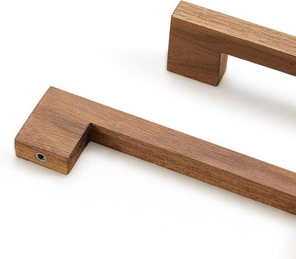 Burlywood Square 7-1/2in 4 pcs Wooden Drawer Pulls Handle pulls for cabinets Kitchen Cabinet Drawer pulls Cabinet Door Pull
