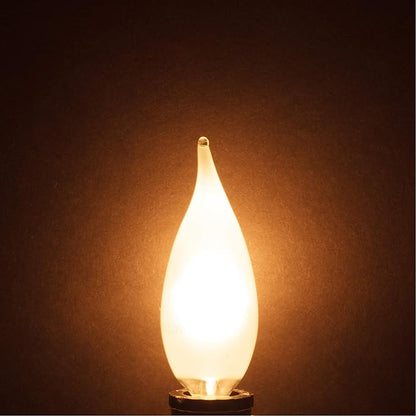 Simba Lighting Candelabra Flame Tip Frosted CA10 25W E12 Base (12 Pack) Decorative Incandescent Light Bulbs 120V for Chandeliers, Ceiling Fan Lights, Pendants, Wall Sconces, Dimmable, Warm White 2700K