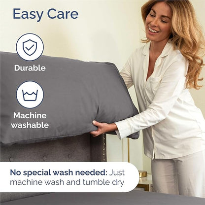 King 6 Piece Sheet Set - Comfy Breathable & Cooling - Ultra-Soft Hotel Luxury Bedding Set with 8-16 Inch Deep Pockets - 1 Flat & 1 Fitted Sheet & 4 Pillowcases - Wrinkle Free & Easy Care - Dark Grey