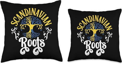 Scandinavian Roots Sweden Swede Scandinavia Scandinavic Throw Pillow