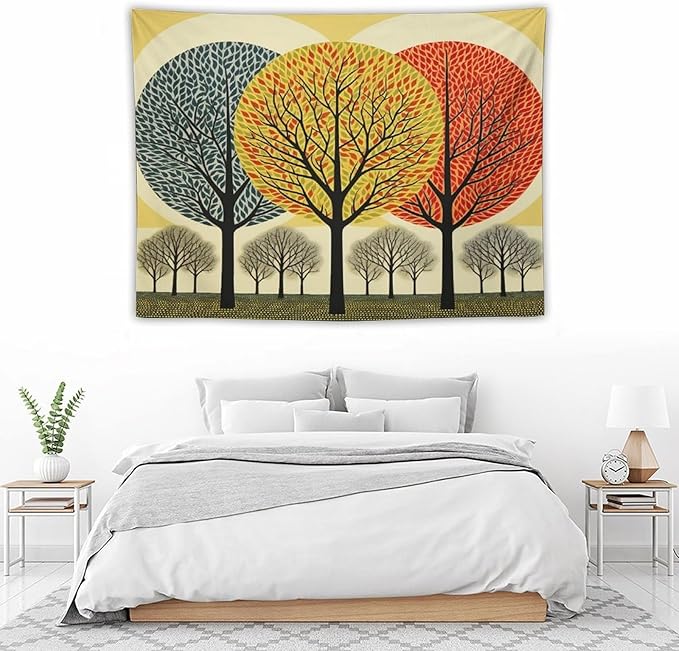 MaSiledy Wall Tapestries Shabby Chic Trees Tapestry Fall Autumn Tree Tapestries for Bedroom Aesthetic Wall Art for Living Room Dorm 30"x40" Bedroom Xmas Tapestry for Bedroom Christmas Backdrop