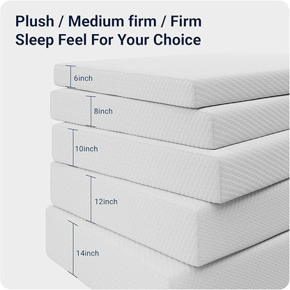 Avenco King Mattress, 14 Inch Memory Foam Mattress in a Box for Refresh Sleep & Pressure Relief, CertiPUR-US Certified Medium Firm King Size Mattresses