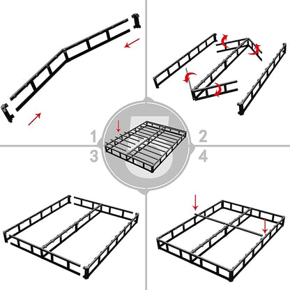 Full Box Spring - 7 Inch High Profile Box Spring for Full Bed, Sturdy Metal Frame Mattress Foundation, Easy Assembly, Quiet & Noise-Free