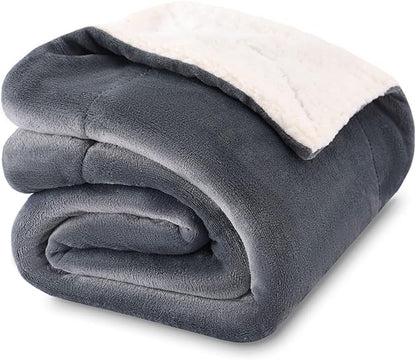 NANPIPER Baby Sherpa Blanket,Warm Toddler Throw Blanket,Soft Newborn Fleece Blanket for Winter (Grey,30x40 inches)