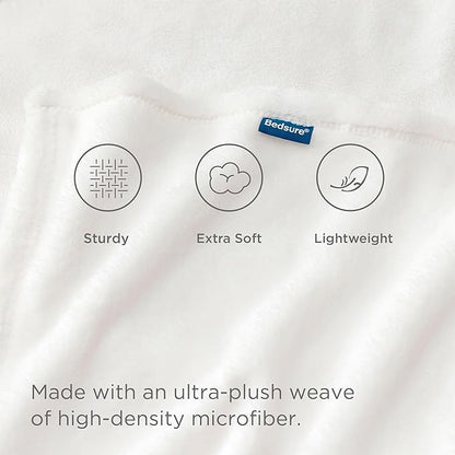 Bedsure GentleSoft Fleece Blankets Queen Size White - Bed Blanket Soft Lightweight Plush Fuzzy Cozy Luxury Microfiber, 90x90 inches