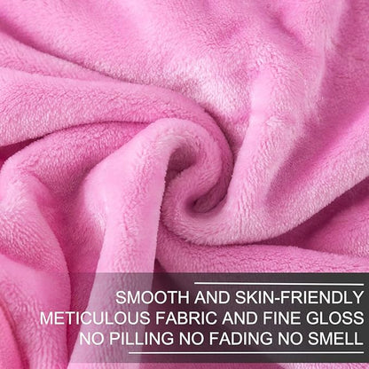 Fleece Queen Size Summer Blanket All Season 350GSM Lightweight Throw for The Bed Extra Soft Brush Fabric Winter Warm Sofa Blanket 90" x 90"(Pink Queen)