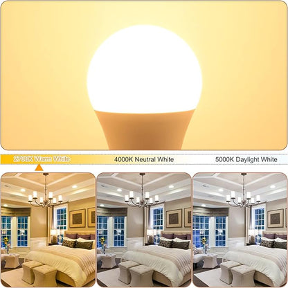 comzler A15 LED Bulbs 60W Equivalent, Warm White 2700K,E12 Small Base LED Round Light Bulb for Ceiling Fan, No Dimmable，Pack of 6
