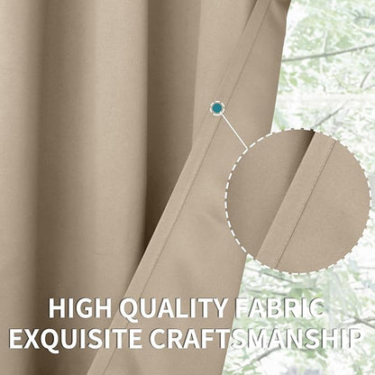 BGment Blackout Curtains - Grommet Thermal Insulated Room Darkening Bedroom and Living Room Curtains, Set of 2 Panels (55 x 96 Inch, Sand)