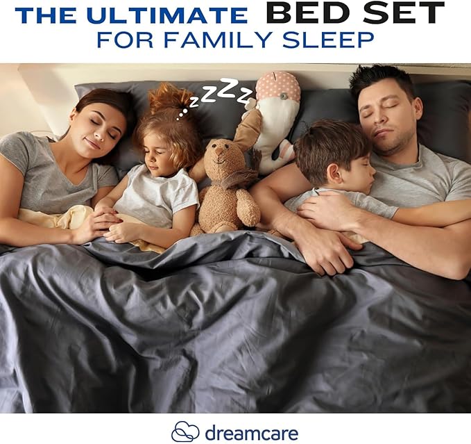 DREAMCARE Twin XL Sheets Set - 4 Pcs Cooling Bed Sheets with Up to 15" Deep Pockets - Soft, Long-Lasting 100% Brushed Polyester with Side Pocket (Mocha Brown)
