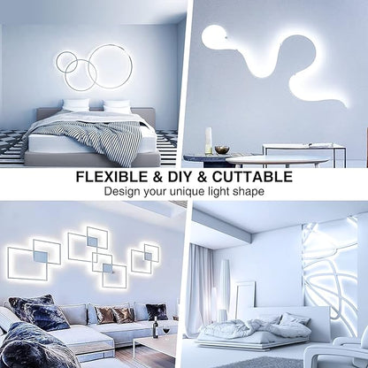 Onforu White LED Strip Lights, 32.8FT 6000K Super Bright Dimmable Tape Light Kit, 600 LEDs Daylight Easter Rope Light, 12V Flexible Strip Lighting for Mirror, Under Cabinet, Home, Bedroom