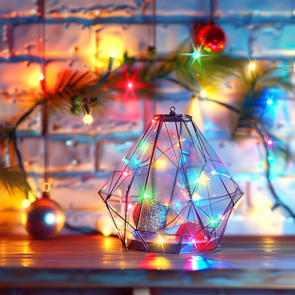 Fairy Lights Plug in, 33Ft 100 LEDs Waterproof Starry Firefly String Lights, Perfect for Crafts DIY Christmas Party Wedding Bedroom Indoor Decorations, Multicolored