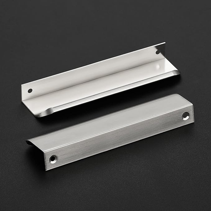 Ravinte Hardware 20 Pack Silver Cabinet Handles, 5.9 Inch (150mm) Finger Edge Pulls, 5 Inch Hole Center, Finger Pulls for Cabinets