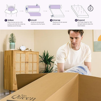 NapQueen Full Mattress, 8 Inch Victoria Hybrid Cooling Gel Infused Pocket Spring and Memory Foam Mattress, Full Size Mattress Bed in a Box, CertiPUR-US Certified, Fiberglass-Free Mattress