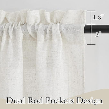 RYB HOME Long Sheer Curtains 108 inches Linen Textured Semi Sheer Curtains Privacy Light Airy Window Dressing for Living Room Bedroom Nursery Canopy Bed, Linen, W 70 x L 108, 2 Panels