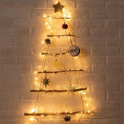 Fairy Lights Plug in, 10Ft 200LED Firecracker Firefly Lights, 8 Lighting Modes, Waterproof Copper Wire Cluster String Lights for Ceiling Bedroom Window Christmas Tree Decoration, Warm White
