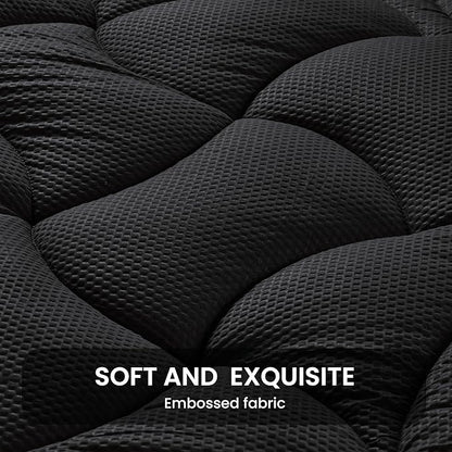 SLEEP ZONE Cooling Mattress Topper California King, Premium Zoned Cool Mattress Pad Cover, Padded Mattress Protector Breathable Washable, Deep Pocket 8-21" (Black, Cal King)
