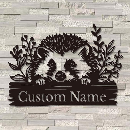 Custom Hedgehog Metal Sign, Personalized Hedgehog Metal Wall Art,Hedgehog Lovers Gift Metal Kid Room Decor,Personalized Hedgehog Lover Name Sign,Kid Nursery Decoration (Hedgehog A)