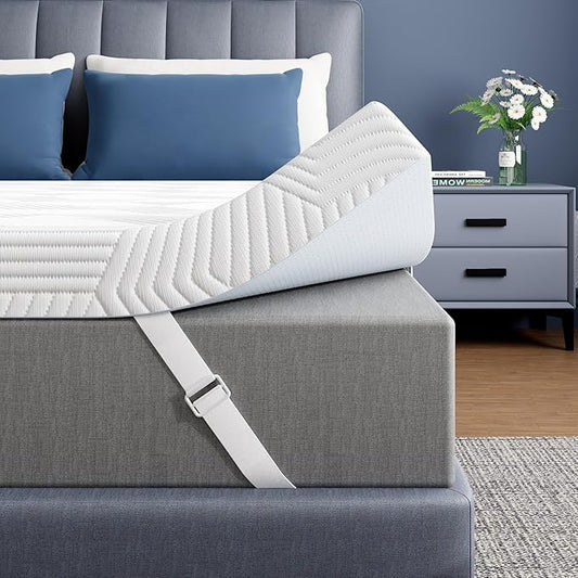 ELEMUSE 3 Inch Gel Memory Foam Mattress Topper King Size Pressure-Relieving Mattress Topper for Back Pain,Non-Slip Design with Removable & Washable Cover, CertiPUR-US