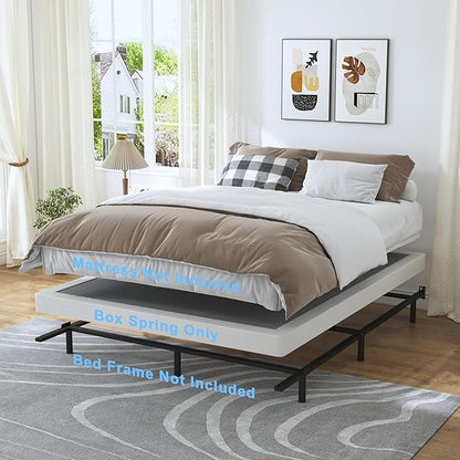 King Box Spring - 4 Inch High Profile Box Spring for King Bed, Sturdy Metal Frame Mattress Foundation, Easy Assembly, Quiet & Noise-Free