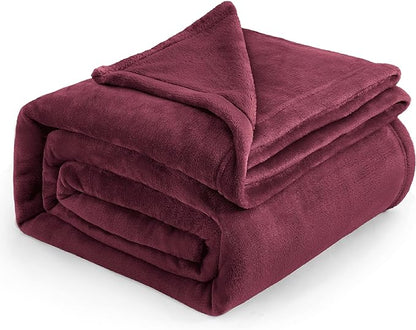 Bedsure GentleSoft Burgundy Red Fleece Blanket King Size - 280GSM Throw Blankets for Couch,Sofa,Bed, Soft Lightweight Plush Cozy Throws for Toddlers