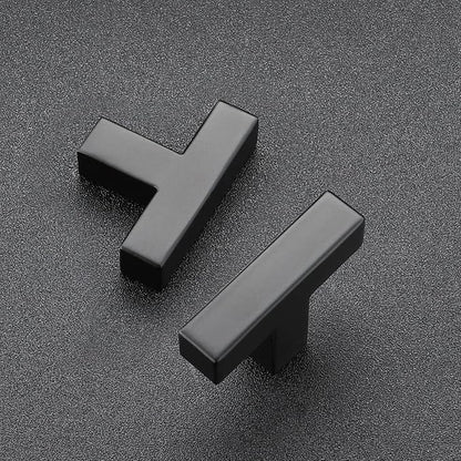 Ravinte 5 Pack Black Cabinet Pulls Single Hole Square Kitchen Cabinet Handles Matte Black Kitchen Hardware for Drawer Pulls Drawer Handles Come with Screwdriver