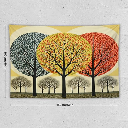 Shabby Chic Trees Wall Tapestries Autumn Nature Forest Wall Hanging Wall Tapestry Aesthetic Landscape Tapestry Wall Hanging for Dorm Living Room 40"x60" Tapestries Winter Snowflake Decorative