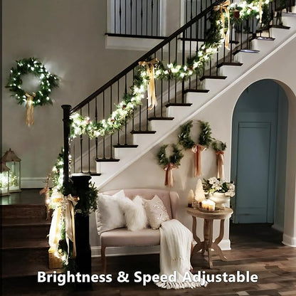 Brizled Christmas String Lights, 33ft 100 LED Color Changing Christmas Lights with Remote, RGB Christmas Tree Light Dimmable Music Plugin Mini Xmas Light Outdoor for Xmas Party Home