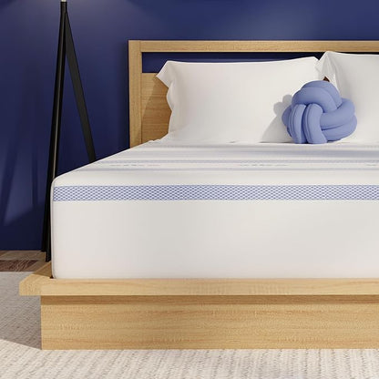 Vibe Gel Memory Foam Mattress, Fiberglass Free 10-Inch CertiPUR-US Certified Bed-in-a-Box, Twin XL, White