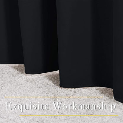 NICETOWN Black Out Curtains for Bedroom 84 inches Long - Light Reducing Thermal Insulated Solid Grommet Curtains/Panels/Drapes for Living Room (Set of 2, W52 x L84)