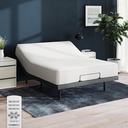 Nectar Ultra Queen Adjustable Base & 15” Mattress - Head & Foot Incline - Medium Firm Memory Foam - Cooling Upgrade - 3 Massage Settings - 365-Night Mattress Trial