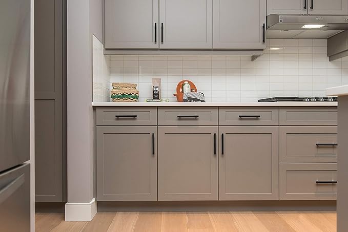 Ravinte 5 Pack 6 inch Cabinet Pulls Matte Black Stainless Steel Kitchen Cupboard Handles Cabinet Handles 3.5” Hole Center