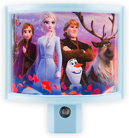 Disney Frozen Wrap Shade LED Night Light, Plug-in, Dusk to Dawn, Girls Bedroom Decor, UL-Listed, Ideal for Nursery, Bathroom, 46276