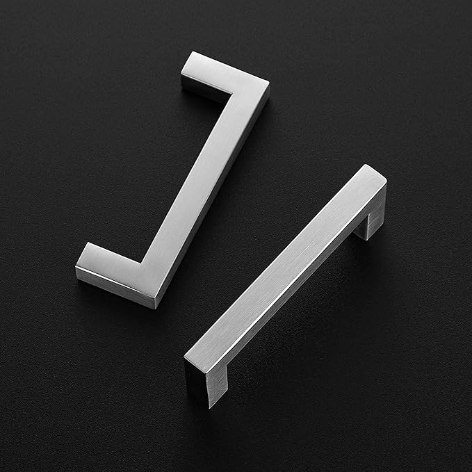 Ravinte 20 Pack Brushed Nickel Kitchen Cabinet Handles 3-3/4 Inch Cabinet Pulls Square Kitchen Hardware for Cabinet Drawer Pulls Drawer Handles Come with Screwdriver