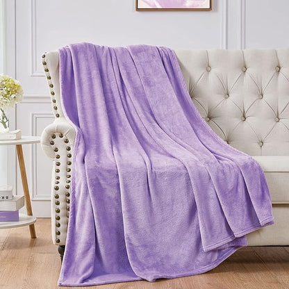 Walensee Fleece Blanket Plush Throw Fuzzy Lightweight (King Size 108x90 Lavender) Super Soft Microfiber Flannel Blankets for Couch, Bed, Sofa Ultra Luxurious Warm and Cozy for All Seasons