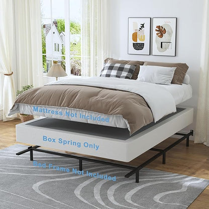 Queen Box Spring - 7 Inch High Profile Box Spring for Queen Bed, Sturdy Metal Frame Mattress Foundation, Easy Assembly, Quiet & Noise-Free