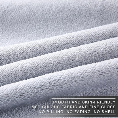 Polar Fleece Blankets Twin Size for The Bed Extra Soft Brush Fabric Super Warm Sofa Blanket 66" x 90"(Light Gray Twin)