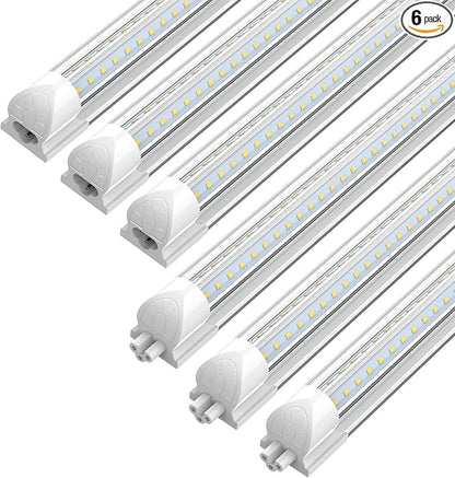CNSUNWAY LED Shop Lights 2FT, 20W 5000K Daylight White Under Cabinet Lighting, V-Shaped Linkable T8 Tube Light Fixtures, Shop Light for Workbench, Kitchen, Workshop, ETL Listed(6 Pack)