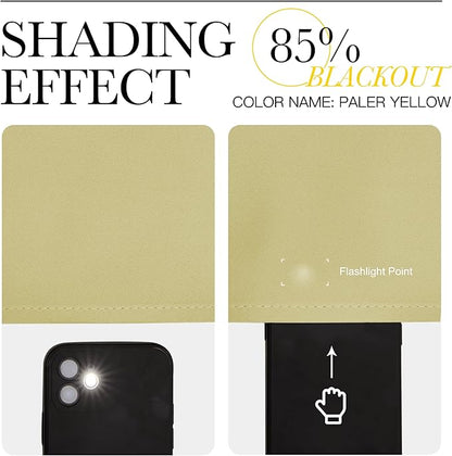 NICETOWN Paler Yellow Room Darkening Doorway Curtains 78 inch Length 2 Panels, Grommet Light Reducing Thermal Insulated Privacy Door Curtains Window Treatments for Bedroom, W52 x L78