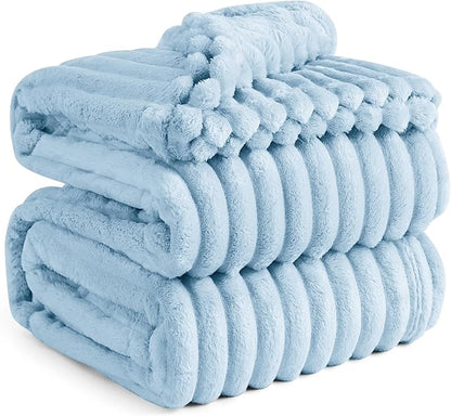 Bedsure GentleSoft Blue Full Blanket for Couch - Cozy Soft Blankets for Women, Cute Small Fleece Throws for Girls, Birthday Gifts for Women Decor Gifts, Light Blue, 84x90 Inches