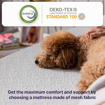NapQueen 8 Inch Twin-XL Size Mattress, Cooling Gel Memory Foam Mattress, Bed in a Box, White