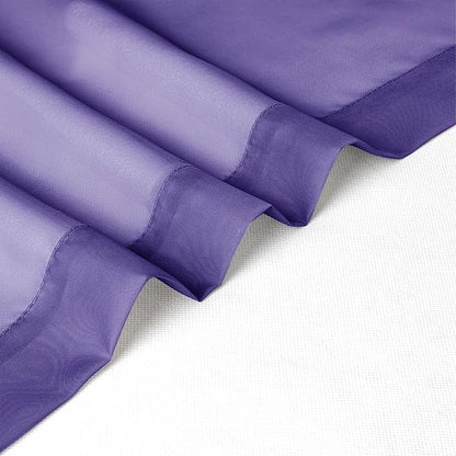 Chyhomenyc Purple Sheer Curtains 45 Inch Long 2 Panels, Light Filtering Rod Pocket Voile Short Curtains Drapes for Living Room Bedroom Small Windows, 42Wx45L Inches