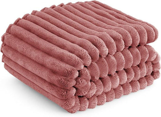 Bedsure GentleSoft Brick Dust Fleece Blanket for Couch - Cozy Soft Blankets for Women, Cute Small Throws for Girls, 50x70 Inches