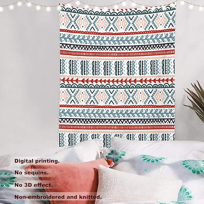 Batmerry Beige Abstract Stripe Tapestry, Wall Art Hanging Decoration Polyester Fiber White Ruffled Around for Dorm Room Bedroom Living Room, 59.1x51.2 inches