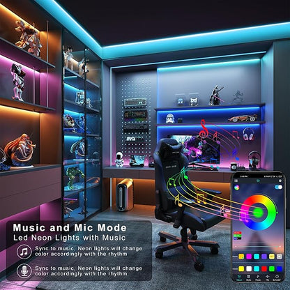 LED Strip Lights 150ft (2 * 75FT) for Bedroom - Music Sync Color Changing With Remote and App Control - RGB Cuttable Tape for Home Decor Gaming Accessories