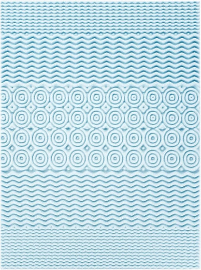 Mellow 2 Inch 5-Zone Memory Foam Mattress Topper, Cooling Gel Infusion, Dorm Essentials, Full Blue