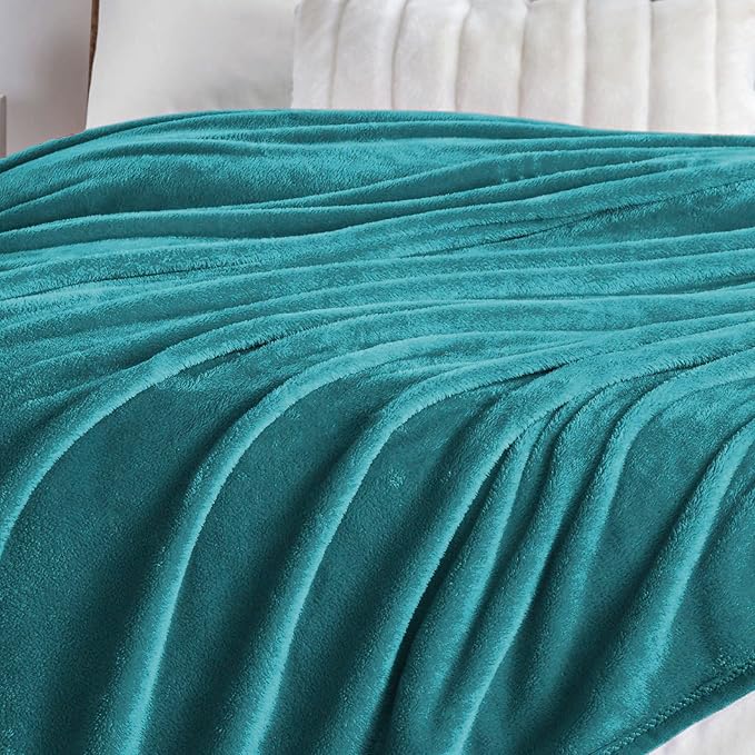 Walensee Fleece Blanket Plush Throw Fuzzy Lightweight (King Size 108x90 Teal) Super Soft Microfiber Flannel Blankets for Couch, Bed, Sofa Ultra Luxurious Warm and Cozy for All Seasons
