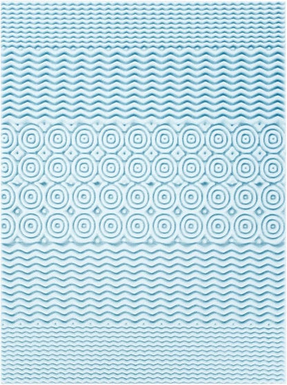 Mellow 4 Inch 5-Zone Memory Foam Mattress Topper, Cooling Gel Infusion, Dorm Essentials, Queen Blue