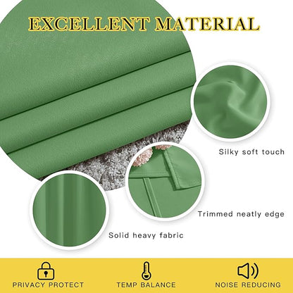 NICETOWN Blackout 102 inch Curtains for Living Room, Grommet Thermal Insulated Room Darkening Curtains for Bedroom/Living Room, 2 Panels, W52 x L102, Forest Green