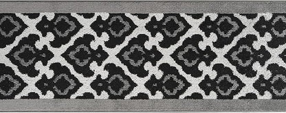 Custom Length Cut to Size Fleur de Lis Inspired Carpet Runner Rug for Hallways, Non Slip Rubber Backed, 31 inch Wide X Customized Length, Royal Grey, 31 inch X 16 feet