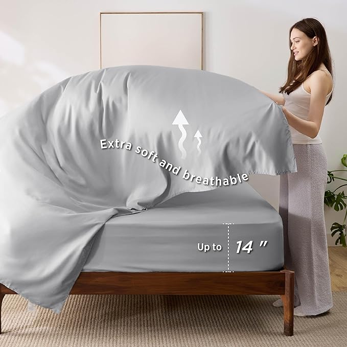 Bedsure Twin Comforter Set - 5 Pieces Reversible Slate Blue Bedding, Twin Size Bed Set for All Seasons, Bed in a Bag with Down Alternative Comforter, Sheets, Pillowcase & Sham